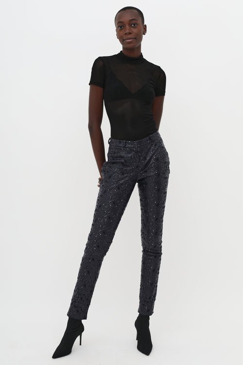 Leather Eyelet Trouser