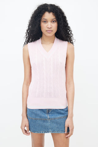 Escada Pink Cable Knit Vest