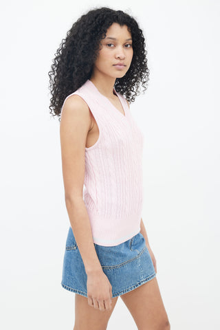 Escada Pink Cable Knit Vest