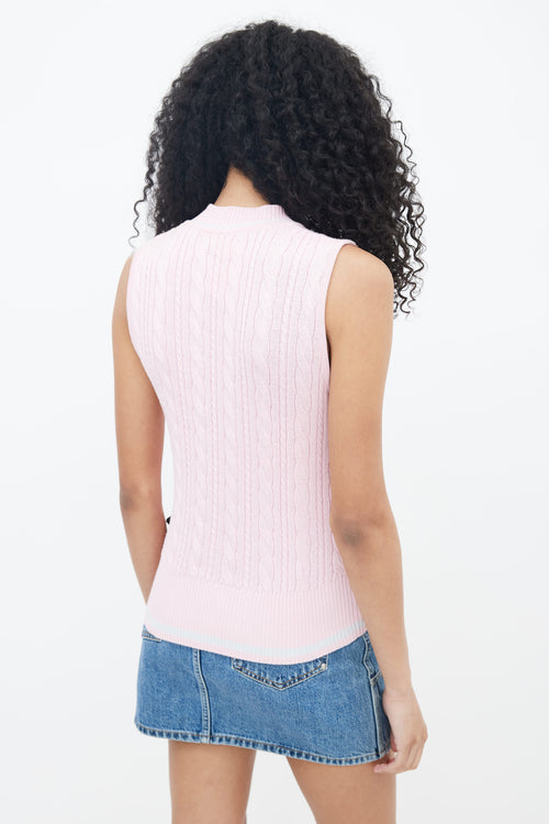 Escada Pink Cable Knit Vest