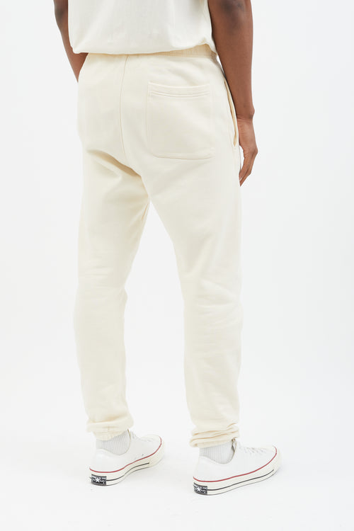 Essentials Cream 
Grey Logo Stamp Lounge Pant