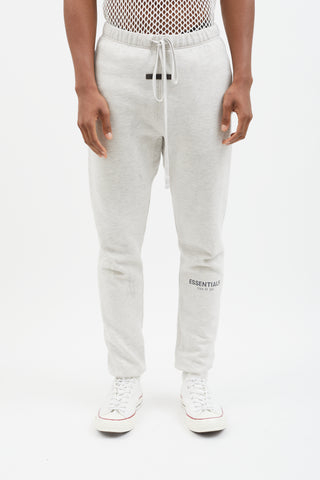 Essentials Light Grey Logo Stamp Lounge Pant