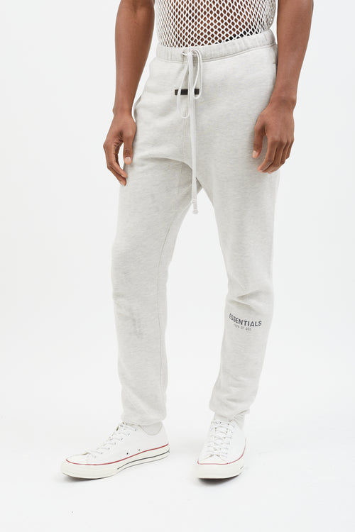 Essentials Light Grey Logo Stamp Lounge Pant