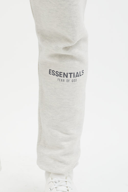 Essentials Light Grey Logo Stamp Lounge Pant