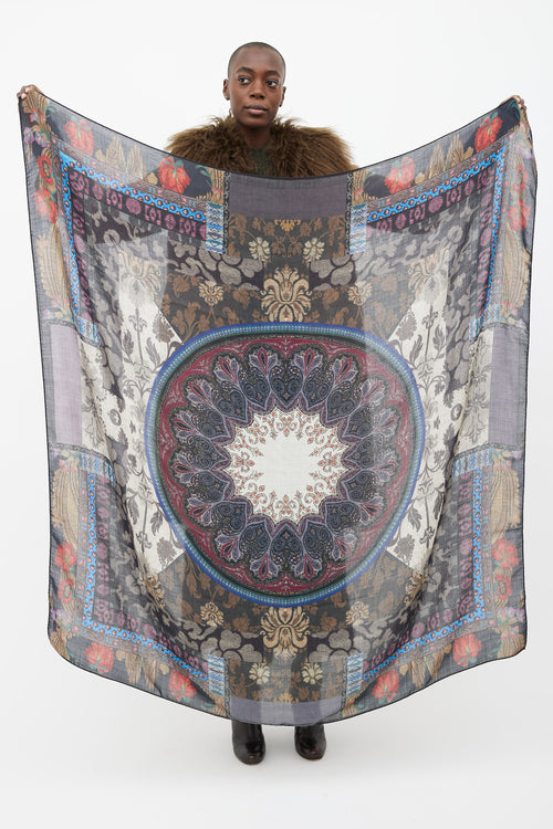 Etro Multi Paisley Print Scarf