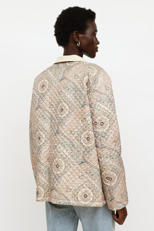 Etro Cream Embroidered Reversible Jacket