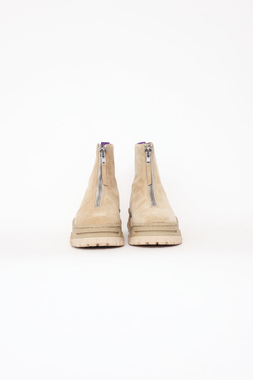 Eytys Beige Suede Raven Chunky Boots