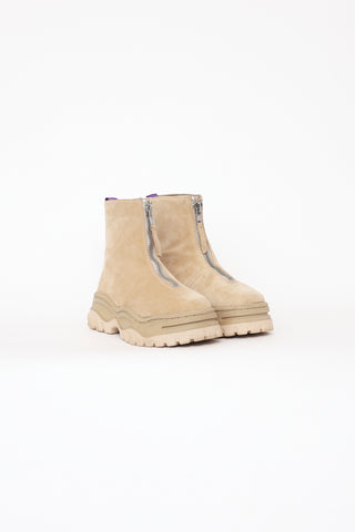 Eytys Beige Suede Raven Chunky Boots