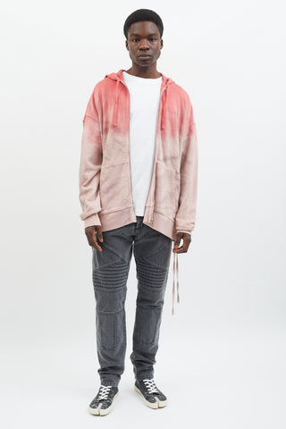 Faith Connexion Pink Gradient Tie-Dye Lace-Up Hoodie