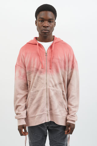 Faith Connexion Pink Gradient Tie-Dye Lace-Up Hoodie