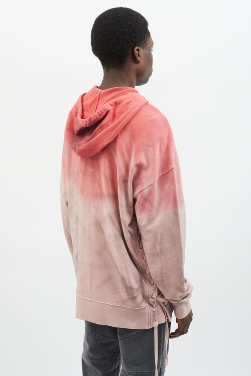 Faith Connexion Pink Gradient Tie-Dye Lace-Up Hoodie