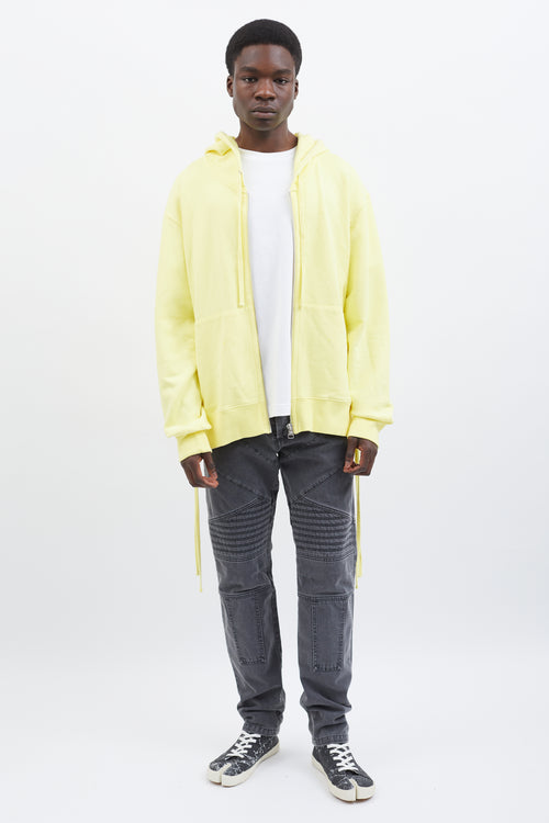 Faith Connexion Yellow Full-Zip Lace-Up Back Hoodie