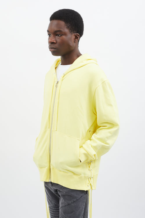 Faith Connexion Yellow Full-Zip Lace-Up Back Hoodie