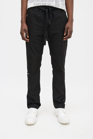 Fear of God Black Waist Tie Logo Patch Pant