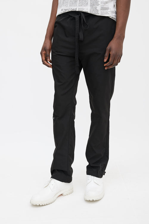 Fear of God Black Waist Tie Logo Patch Pant