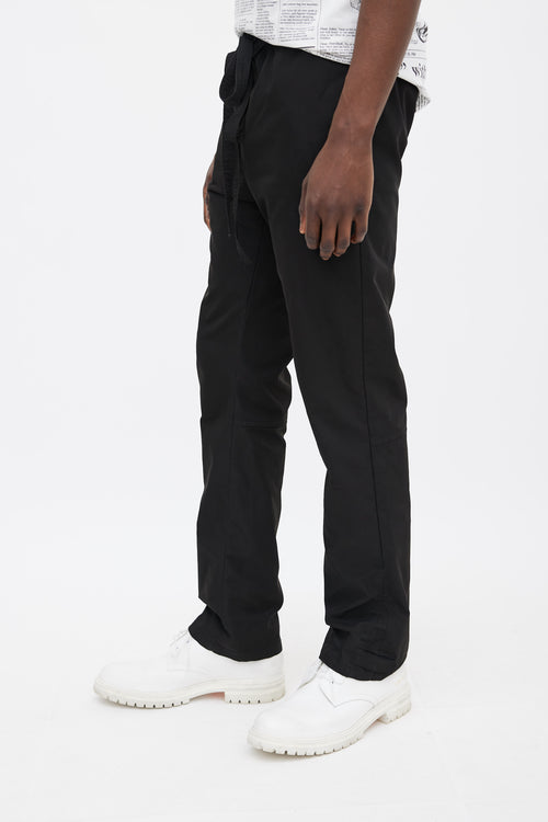 Fear of God Black Waist Tie Logo Patch Pant