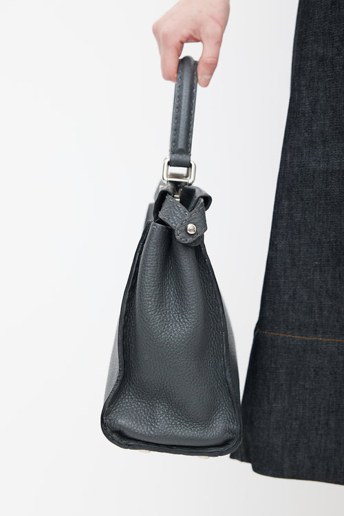 Fendi Grey Selleria Leather Peekaboo Shoulder Bag