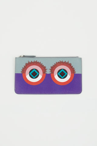 Fendi Multicolour Leather Monster Eye Pouch