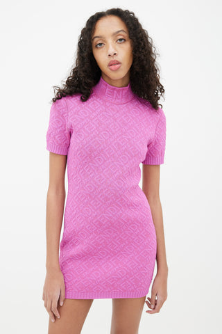 Fendi X SKIMS Pink Debossed Logo Mini Dress