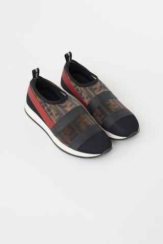 Fendi Brown 
Black Monogram Mesh Sneaker