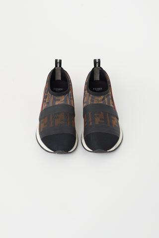 Fendi Brown 
Black Monogram Mesh Sneaker