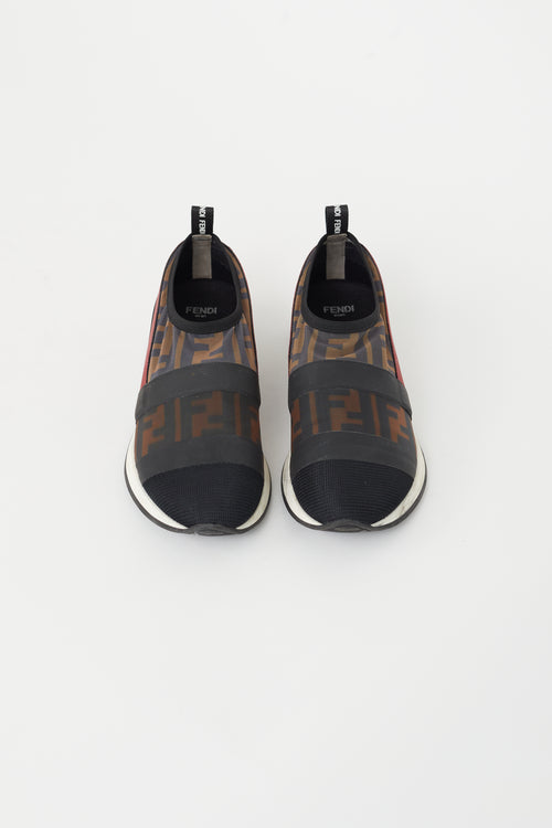 Fendi Brown 
Black Monogram Mesh Sneaker