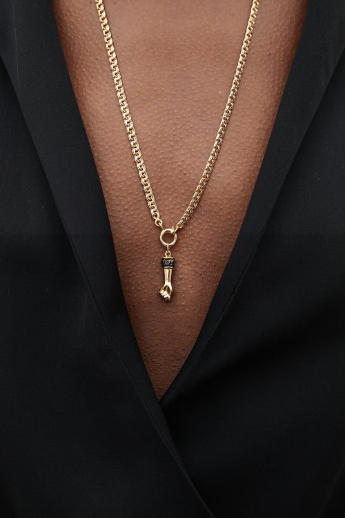 VSP Archive Gold-Tone Chain 
Good Luck Fist Pendant Necklace