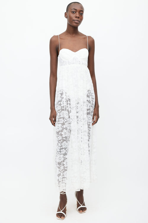 For Love 
Lemons White Sheer Lace Dress