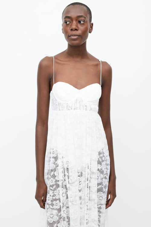 For Love 
Lemons White Sheer Lace Dress