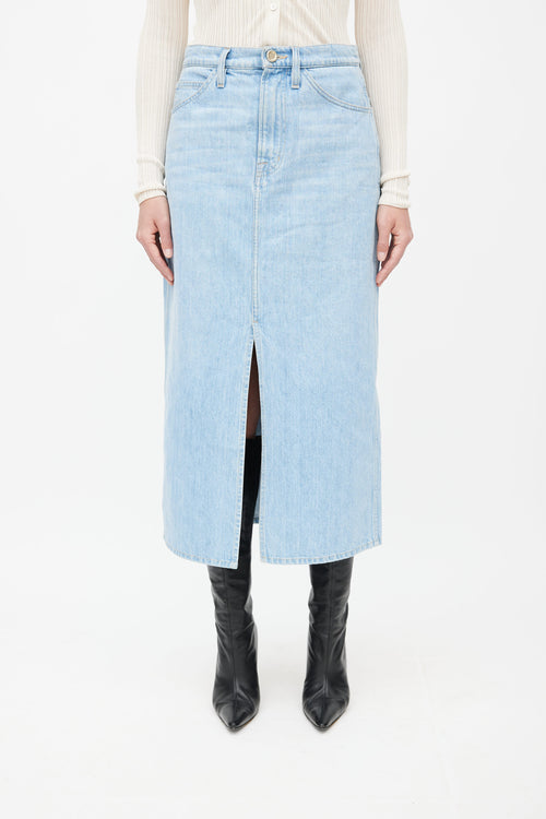 Frame Light Blue Le Italien Midi Skirt