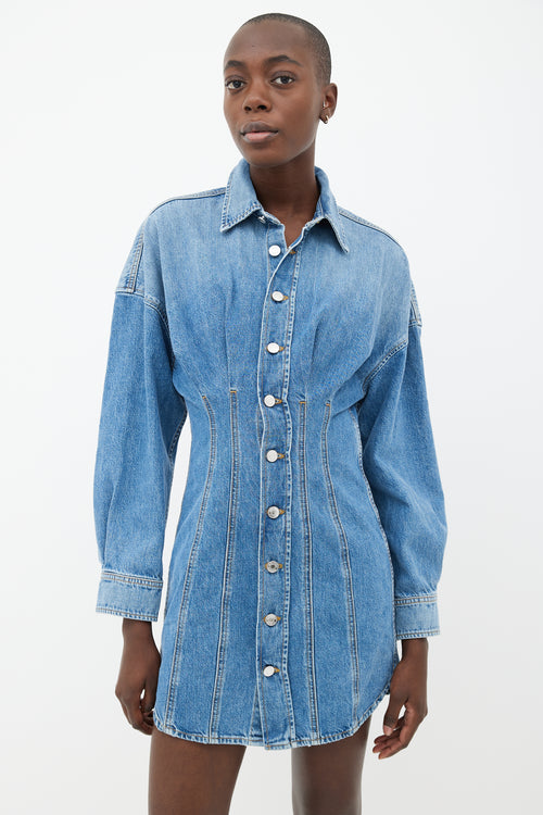 GRLFRND Light Blue Denim Long Sleeve Dress