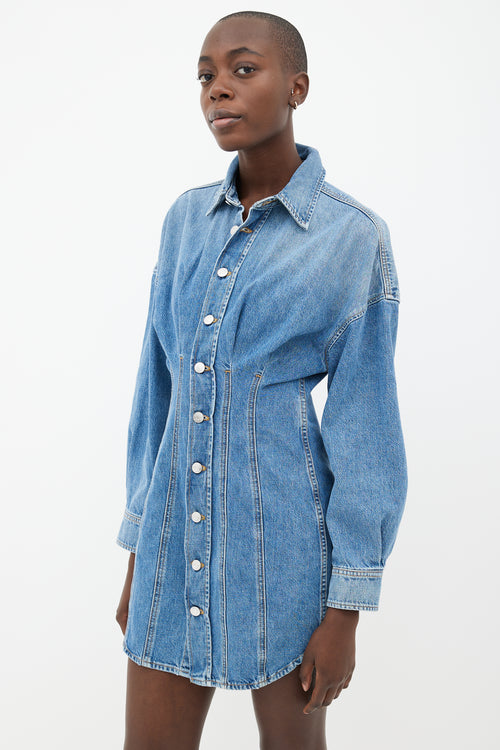 GRLFRND Light Blue Denim Long Sleeve Dress