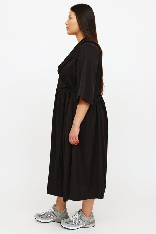 Ganni Black Maxi Wrap Dress