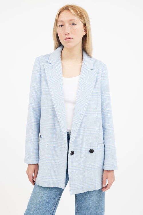 Ganni Blue 
White Checked Blazer