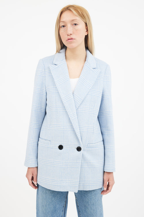 Ganni Blue 
White Checked Blazer