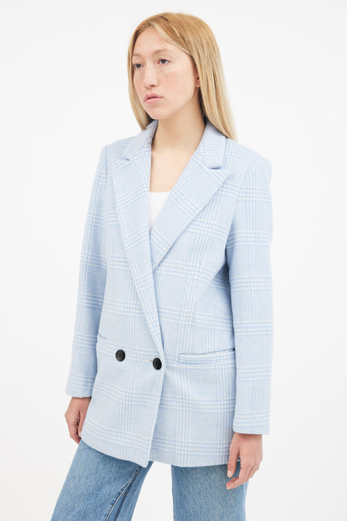 Ganni Blue 
White Checked Blazer