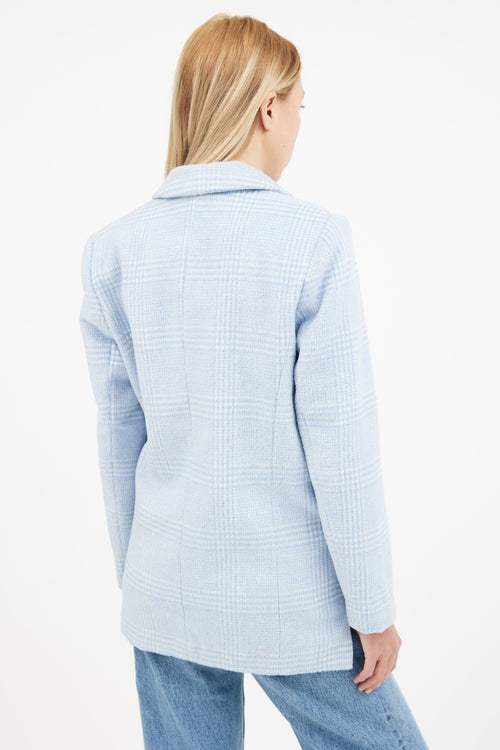 Ganni Blue 
White Checked Blazer