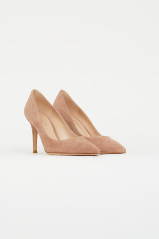 Gianvito Rossi Beige Suede Gianvito 85 Pump