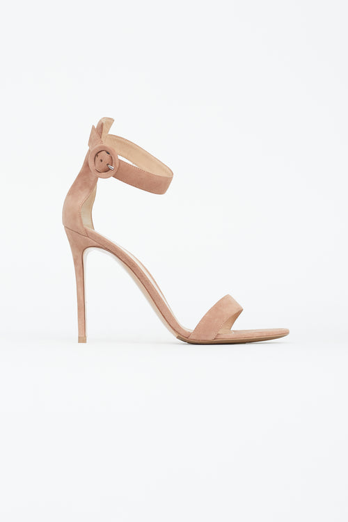 Gianvito Rossi Beige Suede Portofino 105 Heel