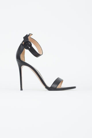 Gianvito Rossi Black Leather Portofino 105 Heel