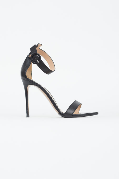 Gianvito Rossi Black Leather Portofino 105 Heel