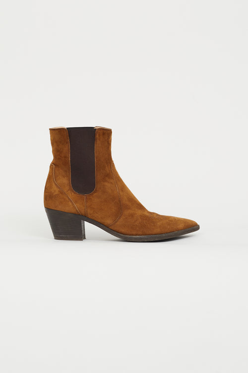 Gianvito Rossi Brown Suede Gored Boot