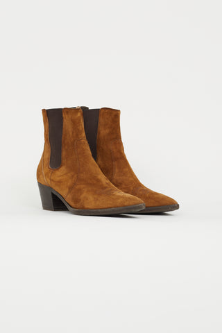 Gianvito Rossi Brown Suede Gored Boot