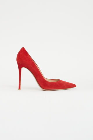 Gianvito Rossi Red Suede Pointed Toe Pump