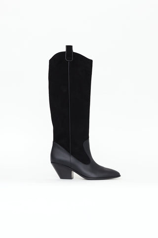 Giuseppe Zanotti Black Suede Western Boots