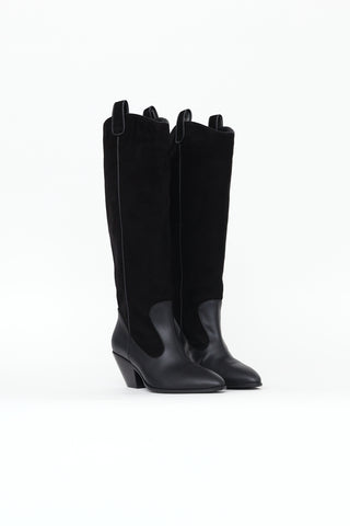 Giuseppe Zanotti Black Suede Western Boots