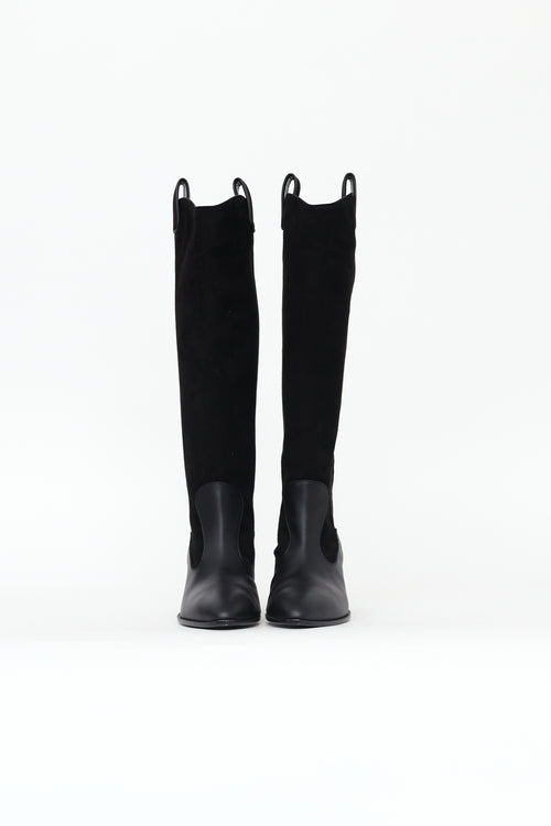 Giuseppe Zanotti Black Suede Western Boots