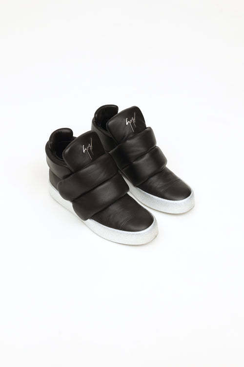 Giuseppe Zanotti Black 
Silver Hightop Sneakers