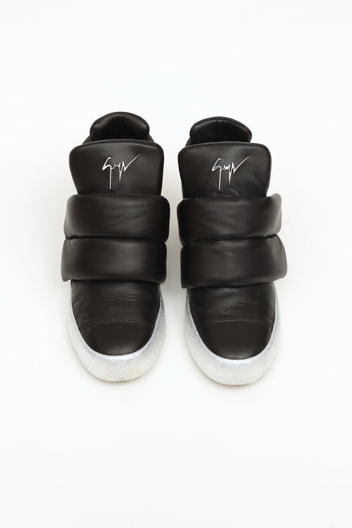 Giuseppe Zanotti Black 
Silver Hightop Sneakers