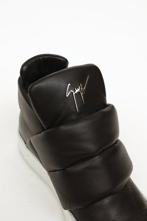 Giuseppe Zanotti Black 
Silver Hightop Sneakers